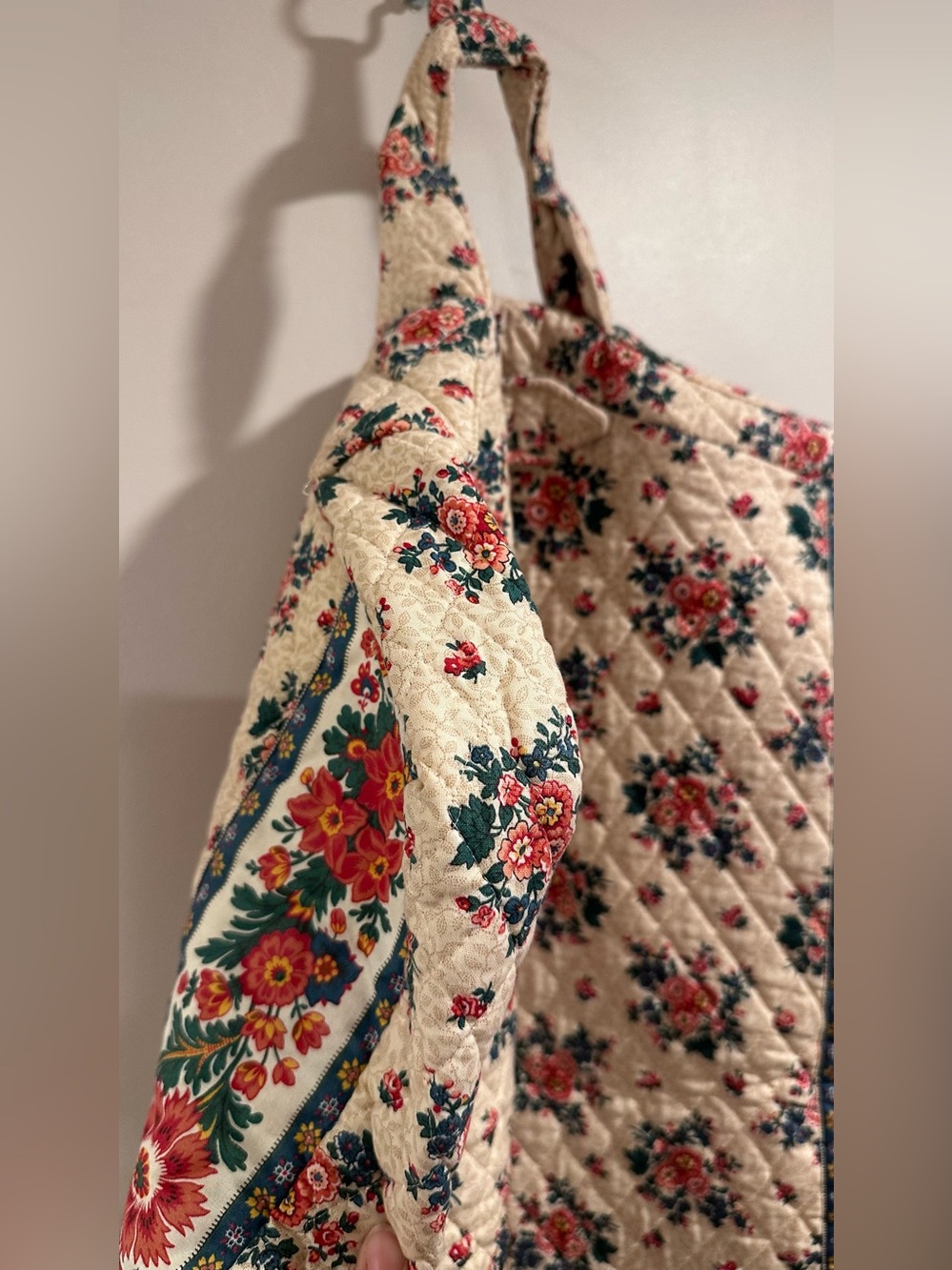 Vtg Vera Bradley "Tea Garden" 1994 Quilted Garment Bag Travel Luggage 55x22 Rare - Picture 6 of 16